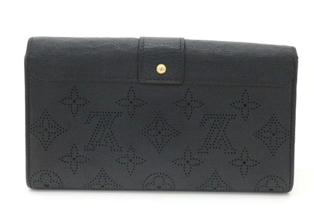 LOUIS VUITTON Long Wallet Portefeuille Amelia Monogram Mahina Noir Black